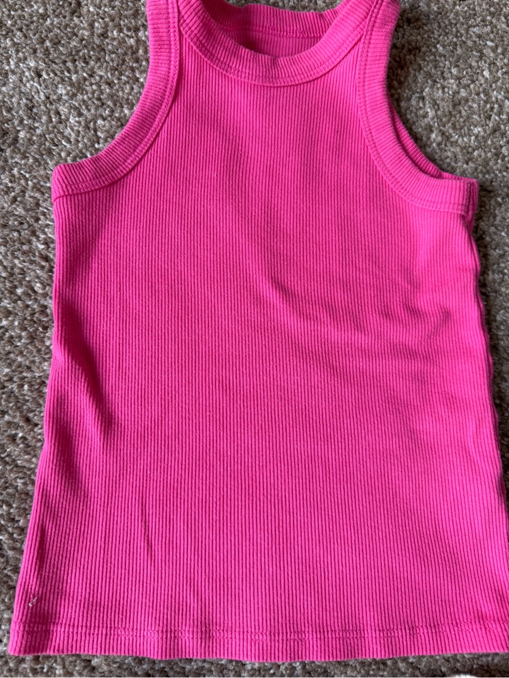 Girls Hot Pink Ribbed Tank with Strawberry Print Skirt Set - Picture 5 of 7
